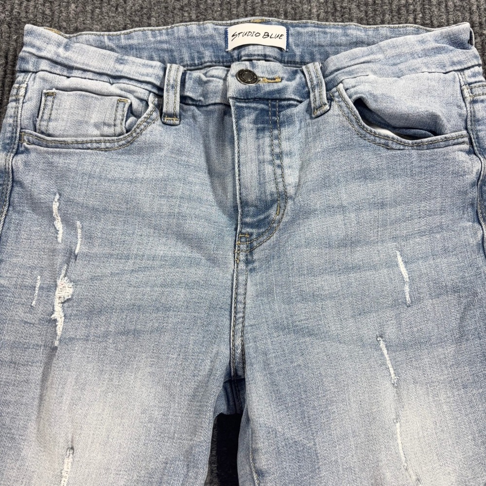 Studio Blue Skinny Jeans Womens 29‎ Light Wash Distressed S57011NOO